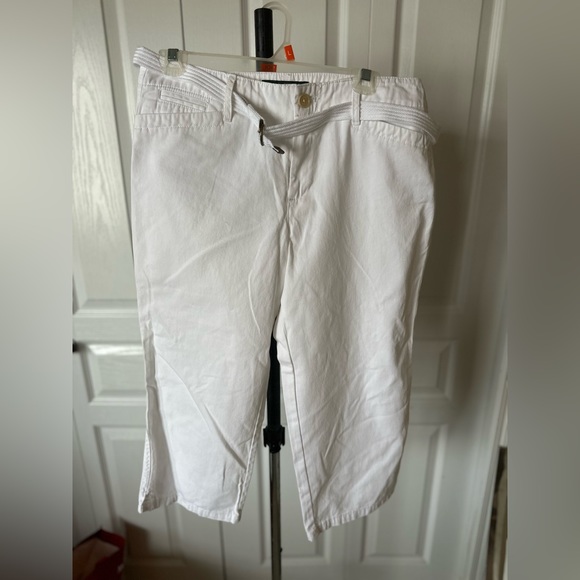 Lauren Ralph Lauren white belted chino cropped pants - Picture 4 of 6